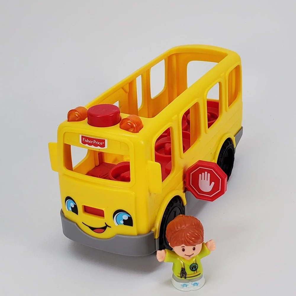 Fisher-Price Little People Sit with Me School Bus Yellow Musical Toy with Figure
